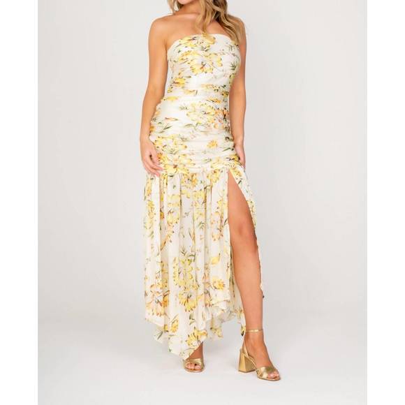 NEW LAVENDER BROWN giovanna maxi dress in yellow